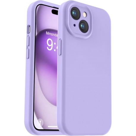iPhone 15 Plus Gummibelagt Skal med Kameraskydd Liquid V2 - Lila-iPhone 15 Plus-Shockproof.se
