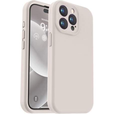 iPhone 14 Pro Gummibelagt Skal med Kameraskydd Liquid V2 - Retro White-iPhone 14 Pro-Shockproof.se