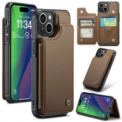 CaseMe Stöttåligt Skal Korthållare Stativ 4-Fack iPhone 16 Brun