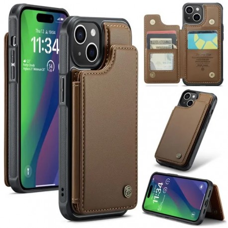 CaseMe St&ouml;tt&aring;ligt Skal Korth&aring;llare Stativ 4-Fack iPhone 16 Brun-iPhone 16-Shockproof.se