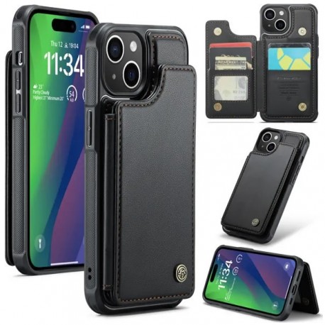 CaseMe St&ouml;tt&aring;ligt Skal Korth&aring;llare Stativ 4-Fack iPhone 16 Svart-iPhone 16-Shockproof.se