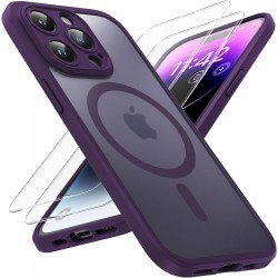 3in1 Komplett iPhone 16 Stötdämpande Skal MagSafe-Kompatibelt - Lila