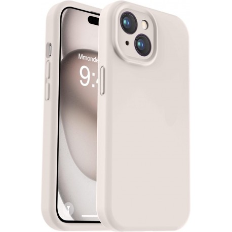 iPhone 16 Gummibelagt Skal med Kameraskydd Liquid V2 - Retro White-iPhone 16-Shockproof.se