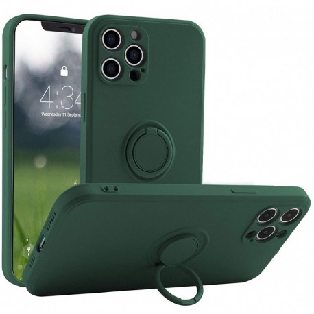 iPhone 16 Pro St&ouml;tt&aring;ligt Skal med Ringh&aring;llare CamShield - Gr&ouml;n-iPhone 16 Pro-Shockproof.se
