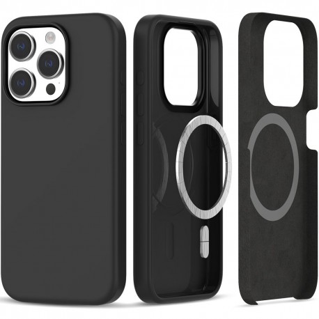 Gummibelagd Minimalistisk MagSafe Skal iPhone 16 Pro - Svart-iPhone 16 Pro-Shockproof.se