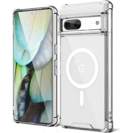 Google Pixel 8a Transparent St&ouml;td&auml;mpande Skal MagSafe-Kompatibelt-Google Pixel 8a-Shockproof.se