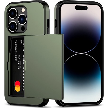 iPhone 16 Pro St&ouml;tt&aring;ligt Skal Kortfack StreetWise - Gr&ouml;n-iPhone 16 Pro-Shockproof.se