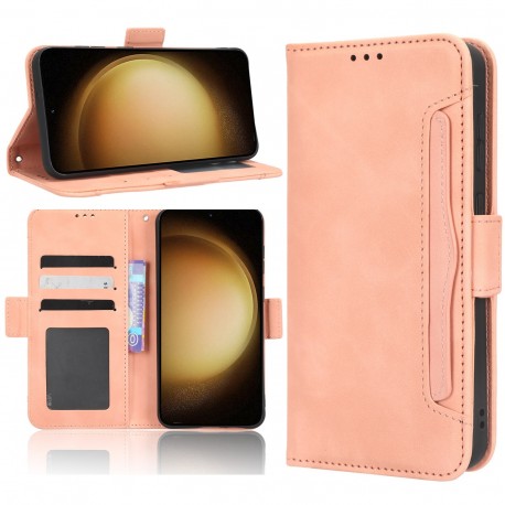 Samsung A15 4G / 5G Pl&aring;nboksfodral PU-L&auml;der 6-FACK Winston V3 - Rosenguld-Samsung A15-Shockproof.se