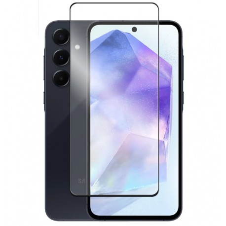 Samsung A55 5G H&auml;rdat Glas 0.26mm 2.5D 9H Fullframe-Samsung A55-Shockproof.se