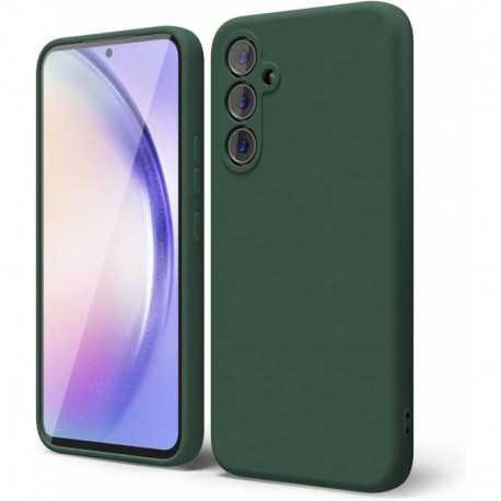 Samsung A24 5G Gummibelagd Mattgr&ouml;nt Skal Kameraskydd Liquid - Gr&ouml;n-Samsung A24 5G-Shockproof.se