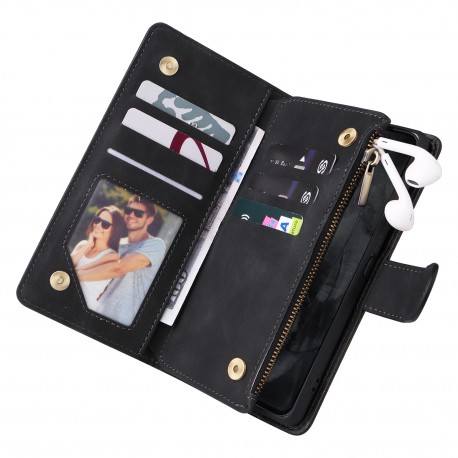 OnePlus 9 Pro Multifunktionellt Pl&aring;nboksfodral Zipper 8-Fack-OnePlus 9 Pro-Shockproof.se