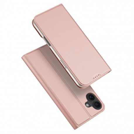 iPhone 16 Dux Ducis Skin Pro Flipfodral med Kortfack - Roseguld-iPhone 16-Shockproof.se