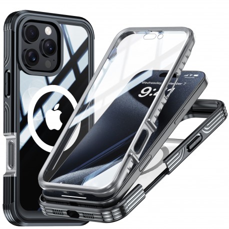 iPhone 16 Pro Helt&auml;ckande Magsafe Premium 3D Skal 3in1 ThreeSixty-iPhone 16 Pro-Shockproof.se