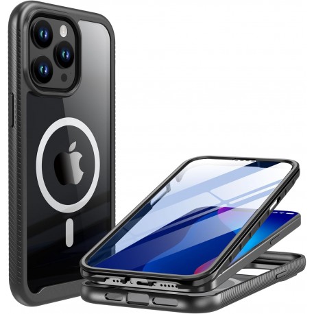 iPhone 14 Pro Helt&auml;ckande Magsafe Premium 3D Skal 3in1 ThreeSixty-iPhone 14 Pro-Shockproof.se