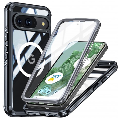 Google Pixel 9 / 9 Pro Helt&auml;ckande Magsafe Premium 3D Skal 3in1 ThreeSixty-Google Pixel 9 Pro-Shockproof.se