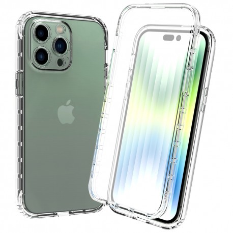 iPhone 14 Pro Helt&auml;ckande Premium 3D Skal 3in1 ThreeSixty Clear-iPhone 14 Pro-Shockproof.se