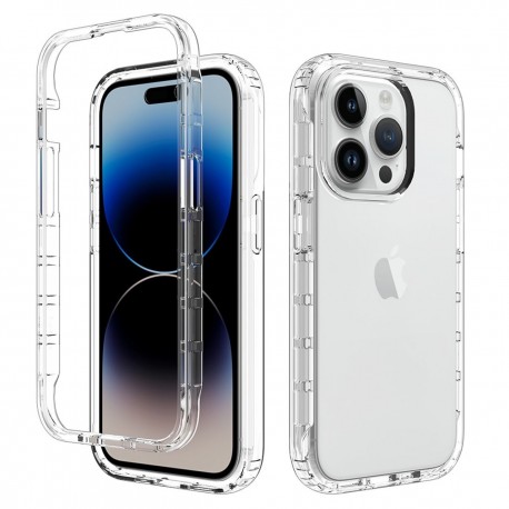 iPhone 15 Pro Max Helt&auml;ckande Premium 3D Skal 3in1 ThreeSixty Clear-iPhone 15 Pro Max-Shockproof.se