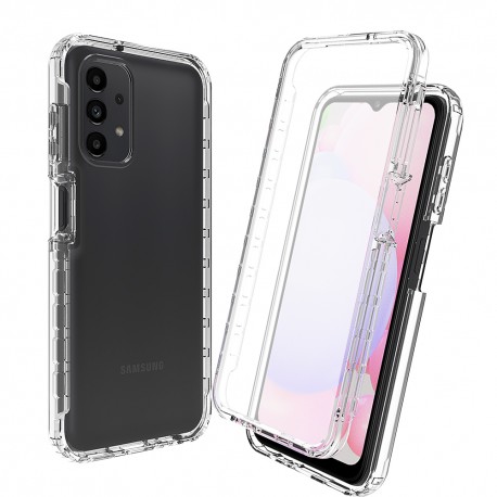 Samsung A13 (4G/5G) / A04s Helt&auml;ckande Premium 3D Skal 3in1 ThreeSixty Clear-Samsung A13 5G-Shockproof.se