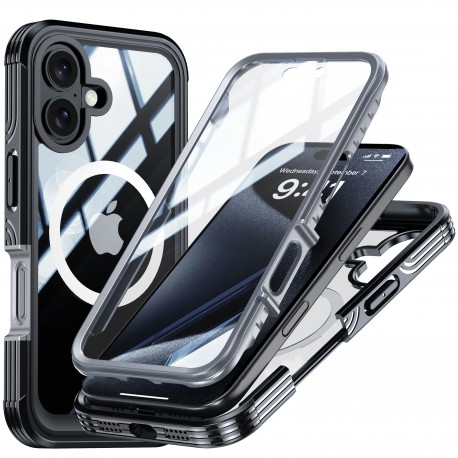 iPhone 16 Helt&auml;ckande Magsafe Premium 3D Skal 3in1 ThreeSixty-iPhone 16-Shockproof.se
