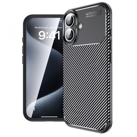 iPhone 16 St&ouml;tt&aring;ligt Slimmat Skal FullCarbon V4-iPhone 16-Shockproof.se