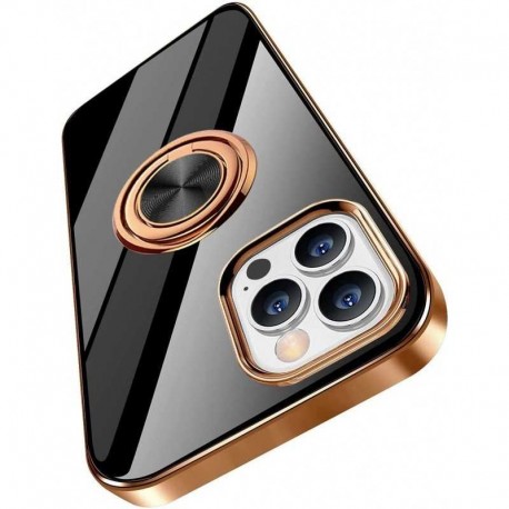 iPhone 16 Pro Elegant & St&ouml;tt&aring;ligt Skal med Ringh&aring;llare Flawless - Svart-iPhone 16 Pro-Shockproof.se