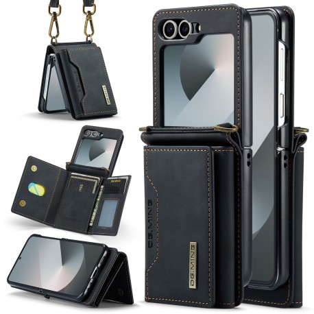 8-FACK Samsung Z Flip 6 St&ouml;tt&aring;ligt Skal med Magnetisk Korth&aring;llare DG.MING Detach-Samsung Galaxy Z Flip 6-Shockproof.se