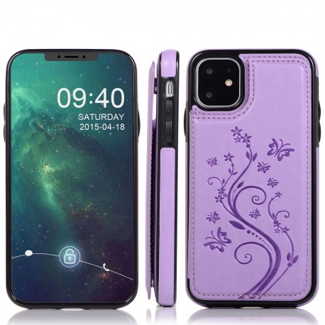 iPhone 11 St&ouml;tt&aring;ligt Skal Korth&aring;llare 3-FACK Flippr V2 - Lila-iPhone 11-Shockproof.se