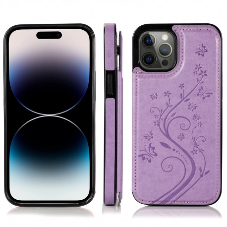 iPhone 14 Pro Max St&ouml;tt&aring;ligt Skal Korth&aring;llare 3-FACK Flippr V2 - Lila-iPhone 14 Pro Max-Shockproof.se