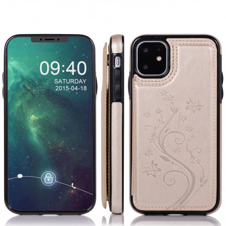 iPhone 11 St&ouml;tt&aring;ligt Skal Korth&aring;llare 3-FACK Flippr V2 - Guld-iPhone 11-Shockproof.se