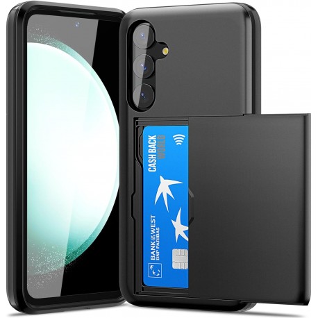 Samsung S24 FE St&ouml;tt&aring;ligt Skal Kortfack StreetWise - Svart-Samsung S24 FE-Shockproof.se