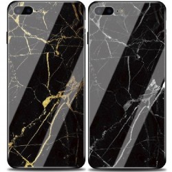 iPhone 8 Plus Exklusivt Marmorskal 9H Härdat Glas Baksida Glassback®
