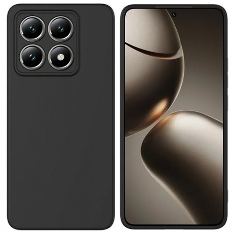 Xiaomi 14T Pro Gummibelagd Mattsvart Silikon Skal Kameraskydd Liquid - Svart-Xiaomi 14T Pro-Shockproof.se