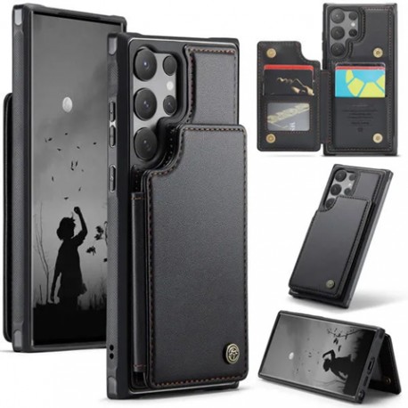 CaseMe St&ouml;tt&aring;ligt Skal Korth&aring;llare Stativ 4-Fack Samsung S25 Ultra Svart-Samsung S25 Ultra-Shockproof.se