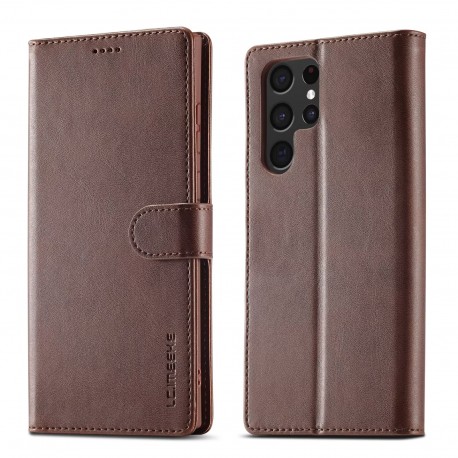 LC.IMEEKE Pl&aring;nboksfodral Samsung S25 Ultra - M&ouml;rkbrun-Samsung S25 Ultra-Shockproof.se