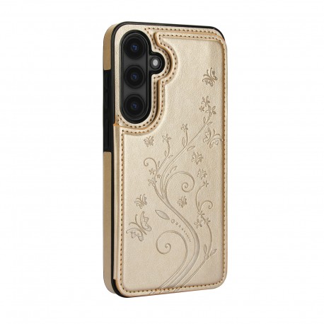 Samsung S25 Plus St&ouml;tt&aring;ligt Skal Korth&aring;llare 3-FACK Flippr V2 - Guld-Samsung S25 Plus-Shockproof.se