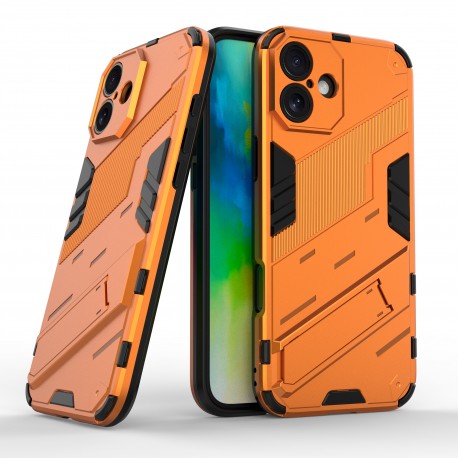 iPhone 16 St&ouml;tt&aring;ligt Skal med Kickstand ThinArmor V2 - Orange-iPhone 16-Shockproof.se