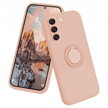 Samsung S23 Plus St&ouml;tt&aring;ligt Skal med Ringh&aring;llare CamShield - Rosa-iPhone 16-Shockproof.se