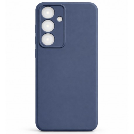 Samsung S25 Gummibelagd Skal Kameraskydd Liquid - M&ouml;rkbl&aring;-Samsung S25-Shockproof.se