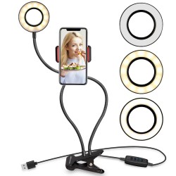 Selfie Ring Light med Mobilhållare för Live Stream/Makeup