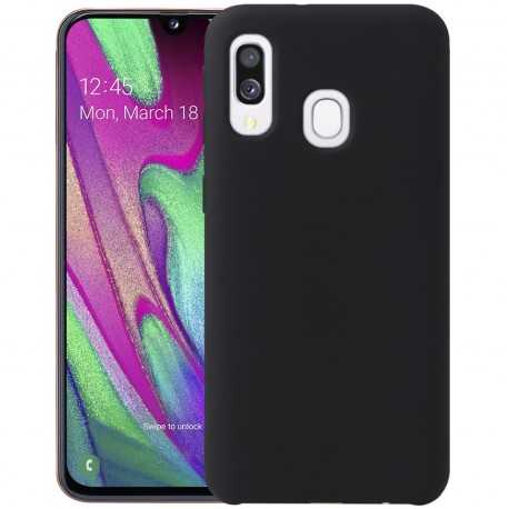 Samsung Galaxy A40 Gummibelagd Mattsvart Silikon Skal-Samsung A40-Shockproof.se