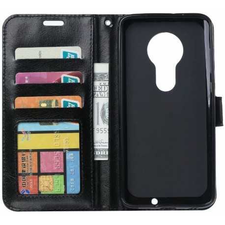 Motorola Moto G7 Plus Pl&aring;nboksfodral PU-L&auml;der 4-FACK-Motorola Moto G7 Plus-Shockproof.se