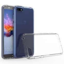 Huawei Y6 2018 Stötdämpande Skal med Repfri Plexiglas Glassback®