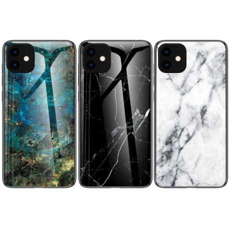 iPhone 11 Pro Marmorskal 9H H&auml;rdat Glas Baksida Glassback V2-iPhone 11 Pro-Shockproof.se