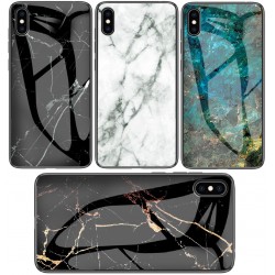 iPhone X / XS Marmorskal 9H Härdat Glas Baksida Glassback® V2