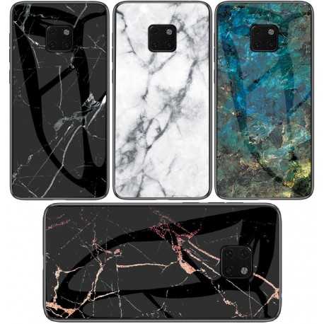 Huawei Mate 20 Pro Marmorskal 9H H&auml;rdat Glas Baksida Glassback V2-Mate 20 Pro-Shockproof.se