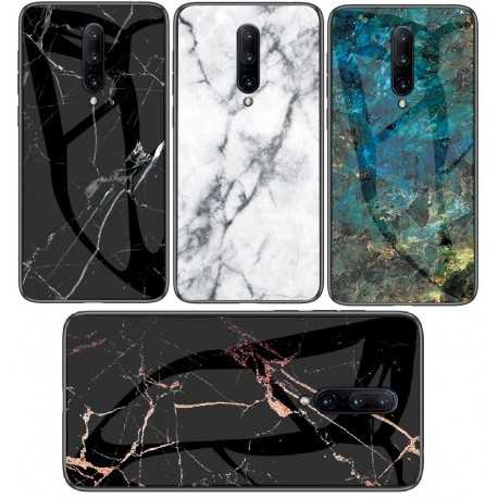OnePlus 7 Pro Marmorskal 9H H&auml;rdat Glas Baksida Glassback V2-Oneplus 7 Pro-Shockproof.se