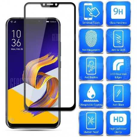 2-PACK Zenfone 5 & 5Z H&auml;rdat Glas 0.26mm 2.5D 9H Fullframe-Zenfone 5 & 5Z-Shockproof.se