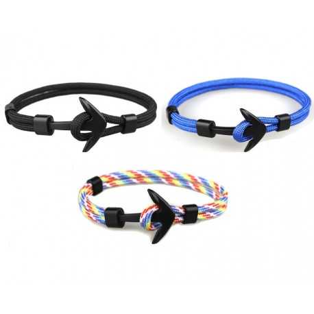 Tygarmband Rep med Ankare i Metall-Kl&auml;der & Accessoarer-Shockproof.se