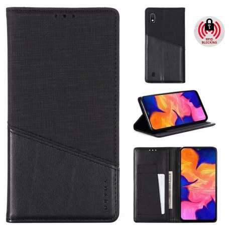 Samsung A10 Elegant Fodral i PU-L&auml;der med RFID Block-Samsung A10-Shockproof.se