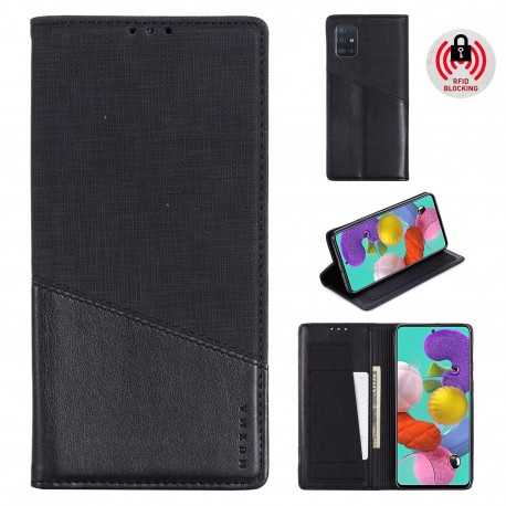 Samsung A51 Elegant Fodral i PU-L&auml;der med RFID Block-Samsung A51-Shockproof.se